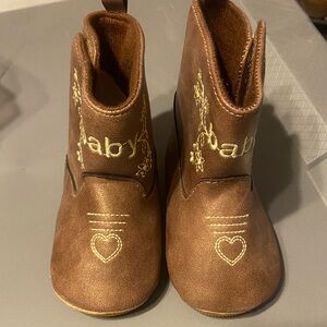 Toddler Brown Embroidered Cowboy Boots